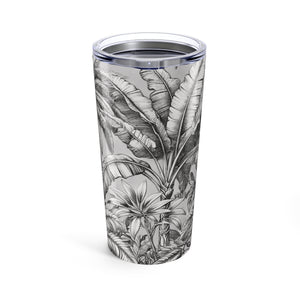 20oz Tropical Glossy Tumbler, Stainless Steel / Tropical Fruit, Newspaper