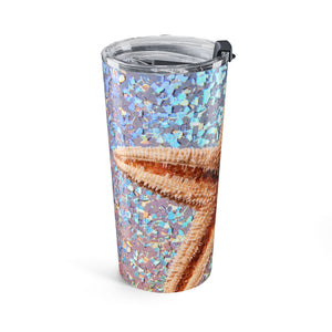 20oz Tumbler ~ Disco Starfish Glitter Insulated Travel Mug