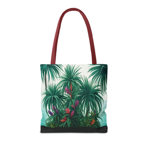 Tiny Palm Island/Black Tote Bag - 3 Sizes