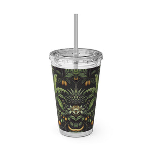 Tropical Tumbler with Straw | 16 oz: Tropical Fruit, Black