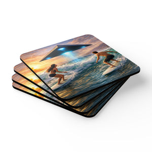 Coaster Set/4 -  UFO & Surfers