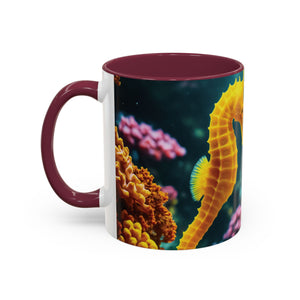 Black Coffee Mug ~ Seahorses in Love