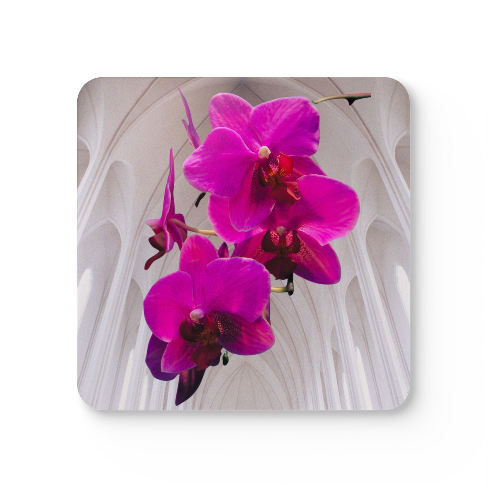 Coaster Set/4 - Purple Orchids / Gothic