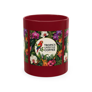 Tropical Coffee Mug, 11 oz — Ceramic Tropics Lifestyle Coffee Colorful Logo