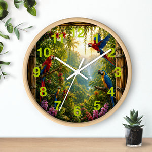 Tropical Parrot Jungle Wall Clock ~ Paradise Falls