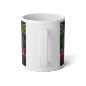 Jumbo Mug, 20oz, Framed Peacocks | Tropical Coffee Cup