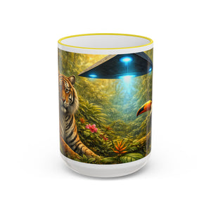 Accent Rim & Handle Mug — UFO & Tiger