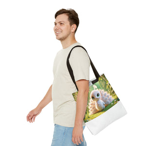 Baby White Peacock/White Trio Tote Bag - 3 Sizes