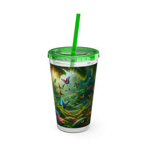 Tropical Tumbler with Straw | 16 oz: Butterflies in a Dell