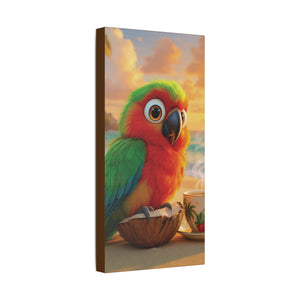 Tropical Beach Canvas - Tiki the Parrot Sunrise Wall Art