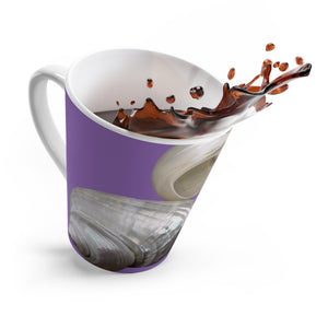 Latte White Mug - Perfect for Coffee Enthusiasts / Lustrous Seashell Trio, Light Purple