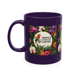 Tropical Coffee Mug, 11 oz — Ceramic Tropics Lifestyle Coffee Colorful Logo