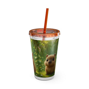 Tropical Tumbler with Straw | 16 oz: Baby Cabybara