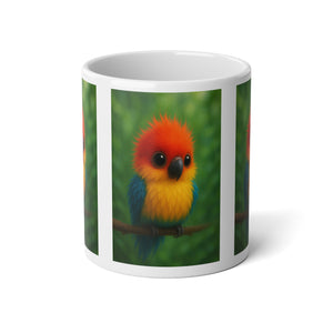 Jumbo Mug, 20oz, Rainforest Baby Parrot | Tropical Coffee Cup
