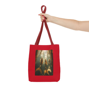 Three Mermaid Sisters, Dark Red Tote Bag - 3 Sizes