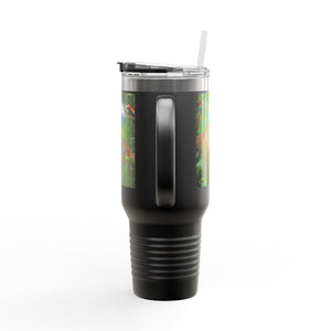Jaguars and Parrots Insulated Travel Mug - 40oz - Perfect for Outdoor Adventures