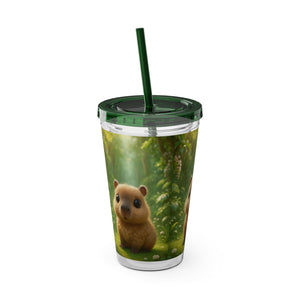 Tropical Tumbler with Straw | 16 oz: Baby Cabybara