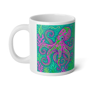 Jumbo Mug, 20oz, Octopus Kraken Joe, Gamma | Tropical Coffee Cup, Gift for Ocean Lovers