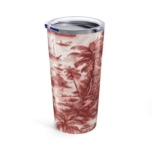 20oz Tropical Glossy Tumbler / Tropical Toile, Russet