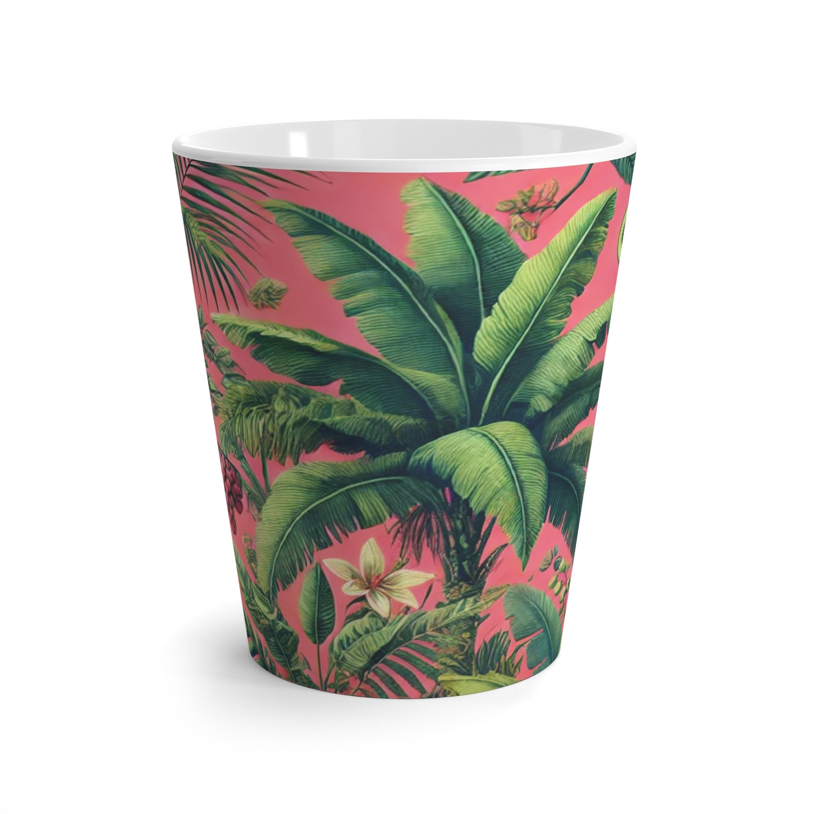 Latte White Mug - More Tropical Fruit, Coral