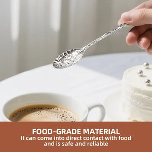 Vintage-Look Crystal-Top Coffee Spoon, Alloy Metal, 4.6"