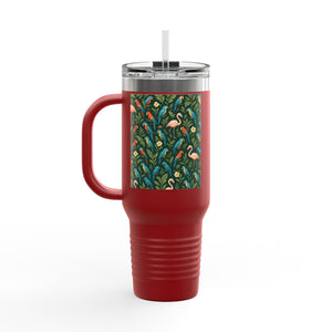 Flamingos and Parrots Insulated Travel Mug - 40oz - Perfect for Outdoor Adventures