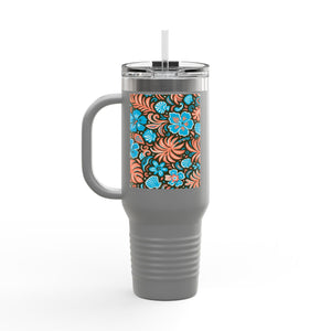 Insulated Travel Mug, 40oz / Beach Dreams, Coral Blues