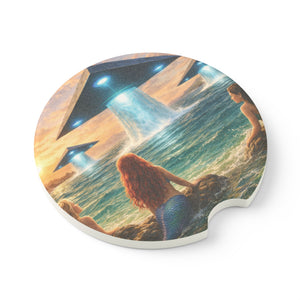 Soapstone Car Coaster - UFO & Mermaids