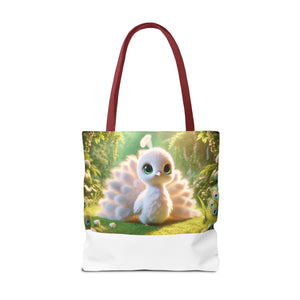 Baby White Peacock/White Trio Tote Bag - 3 Sizes
