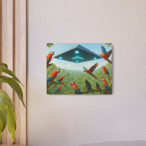 Metal Art Sign/Wall Art — UFO & Parrots