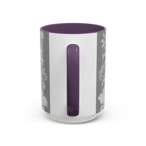 Accent Color Coffee Mug (11, 15oz), Pearl Lady Toile/Slate