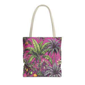 Tropical Fruit/Hot Pink Tote Bag - 3 Sizes