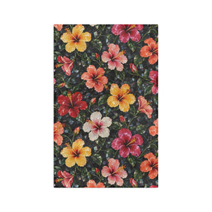 Hibiscus Garden Microfiber Tea Towel – Tropical Blossom Kitchen Towel