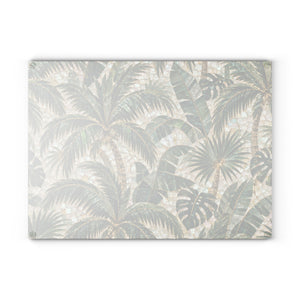 Tropical Glass Coffee Station Tray– Vintage Green Palms Mosaic