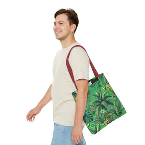 Tropical Palms & Bananas Tote Bag, Green - 3 Sizes