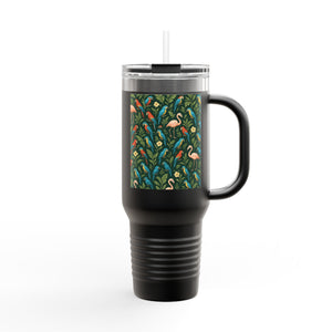 Flamingos and Parrots Insulated Travel Mug - 40oz - Perfect for Outdoor Adventures