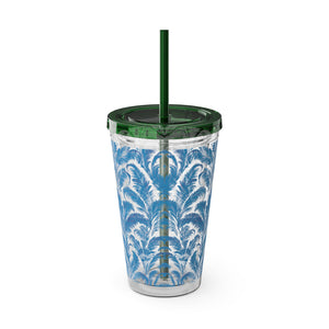 Tropical Tumbler with Straw | 16 oz: Rocco Blues