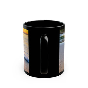 Black Coffee Mug ~ Sunrise Beach Crystal Ball