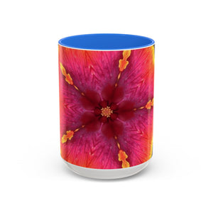 Colorful Mugs (11oz, 15oz), Hibiscus Kaleidoscope #1