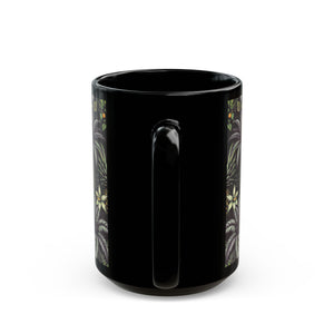 Black Coffee Mug - Tropical Fruit, Black