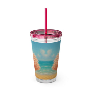 Tropical Tumbler with Straw | 16 oz: Baby Flamingo