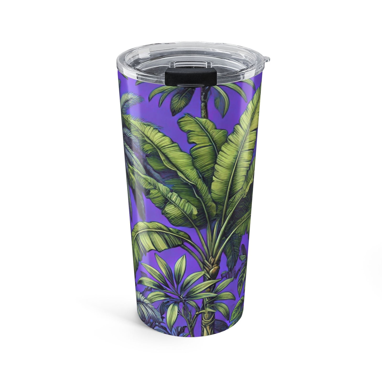 20oz Tumbler — Purple Palm Leaf Travel Cup