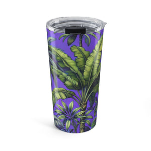 20oz Tumbler — Purple Palm Leaf Travel Cup