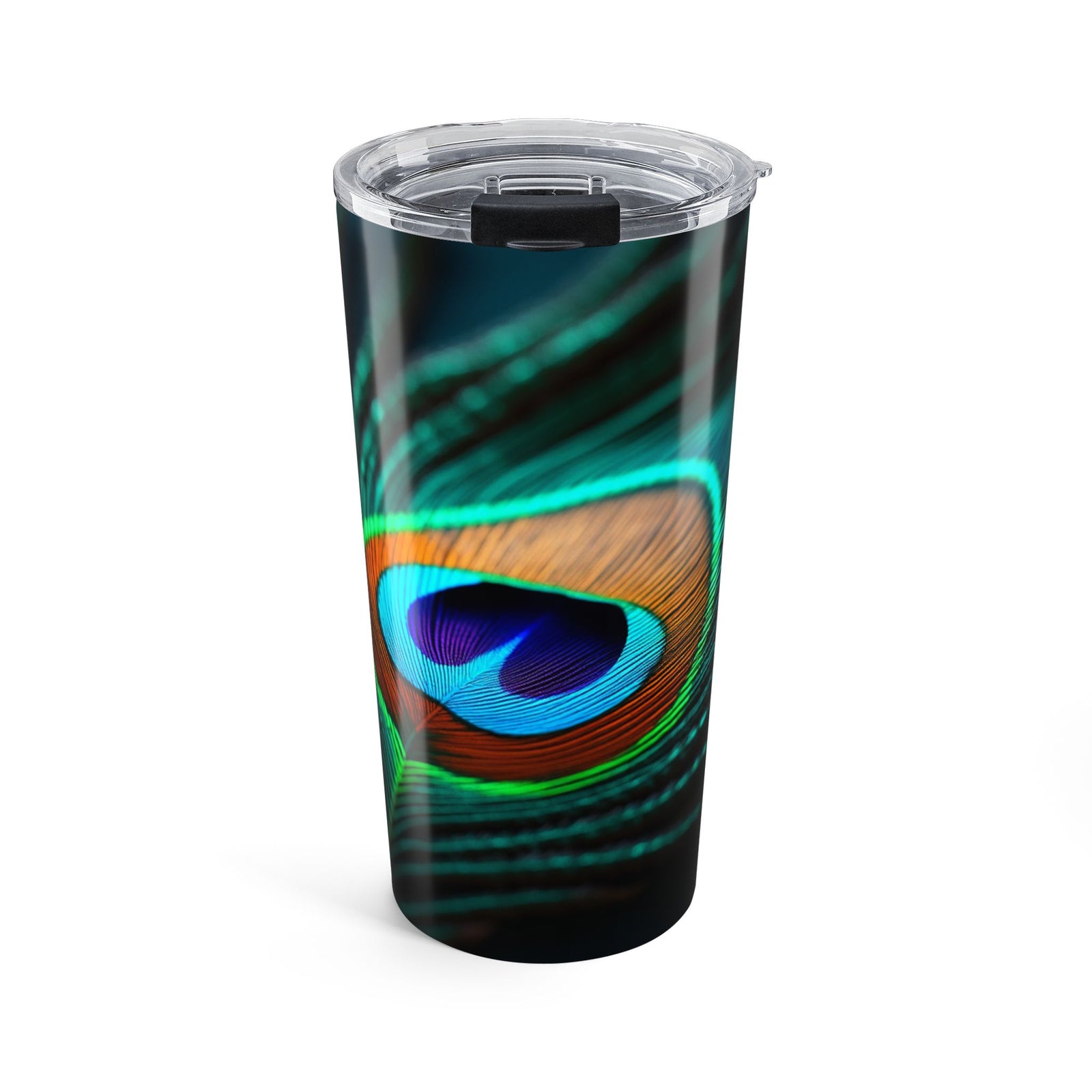 20oz Tumbler — Peacock Feather/Green Insulated Travel Cup