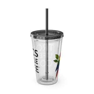 Tropical Tumbler with Straw | 16oz: Tropics Lifestyle Coffee Parrot Logo