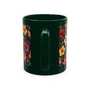 Hibiscus Garden Ceramic Mug — Vibrant Floral Coffee Cup