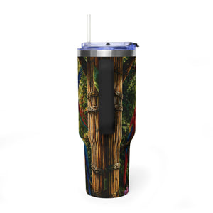 40oz Tropical Parrot Vacuum Tumbler – Insulated Travel Mug