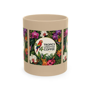 Tropical Coffee Mug, 11 oz — Ceramic Tropics Lifestyle Coffee Colorful Logo