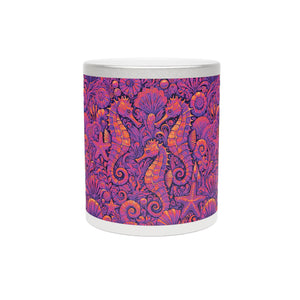Tropical Metallic Mug, Gold or Silver - Seahorse Trio, Heatwave