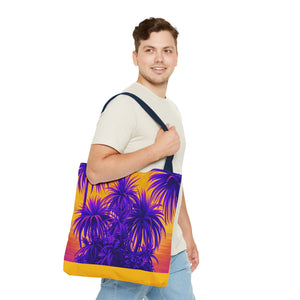 Tiny Palm Island Pop/Yellow Tote Bag - 3 Sizes